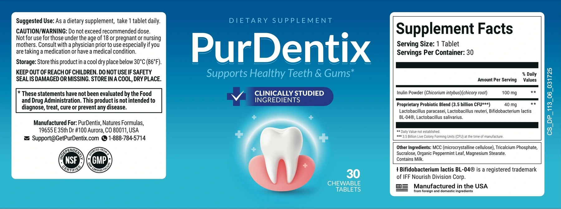 PurDentix Oral Probiotic for Fresh Breath Healthy Gums and Oral Microbiome Support